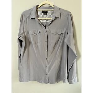 Exofficio Women’s Travel Button Down Shirt Lg Gray